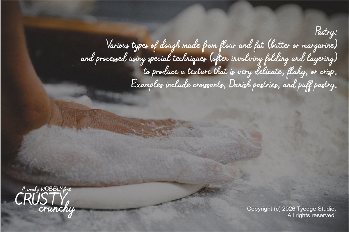 Crusty Crunchy A Wonky Wobbly Font, a Handwritten Font by Tyedge Studio (Photo 4 of 8)