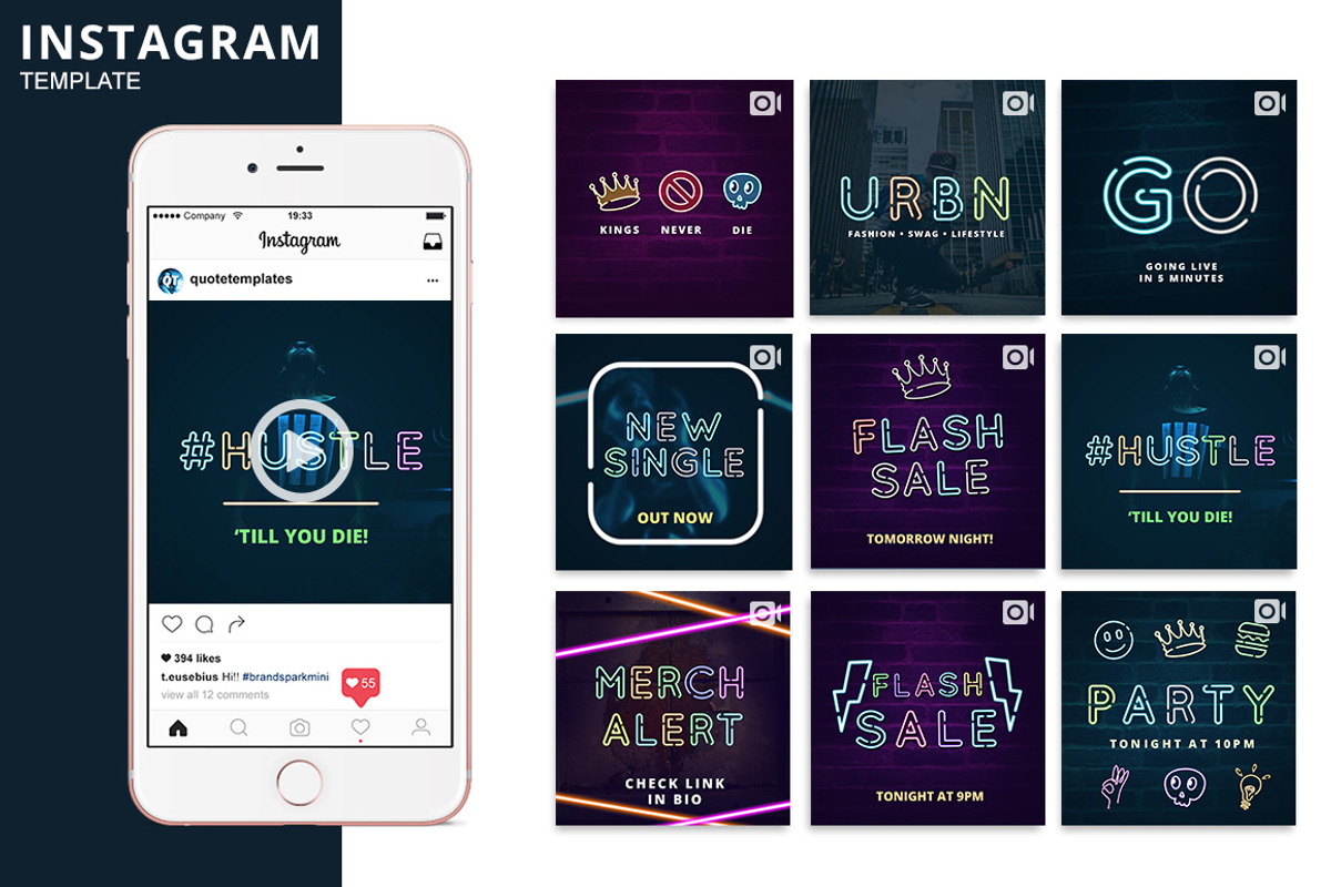 Neon Animated Template, a Social Media Template by Brandspark Mini (Photo 1 of 2)