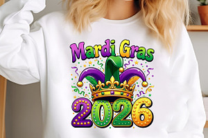 Happy Mardi Gras 2026 Png, an Illustration by designcity5
