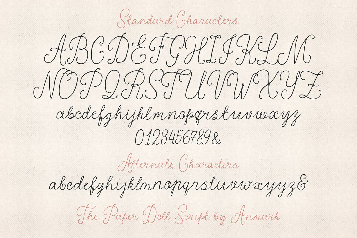 The Paper Doll Vintage Romantic Font, a Script Font by AnMark (Photo 5 of 16)