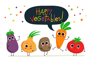 Cute happy vegetables! :)