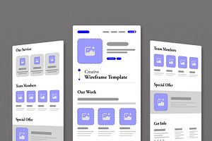 Modern Landing Page Wireframe, a Landing Page Template by MightyDesign