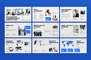 White Blue Sales Strategy Plan PPT, a Presentation Template by graphicook (Thumbnail 4 of 8)