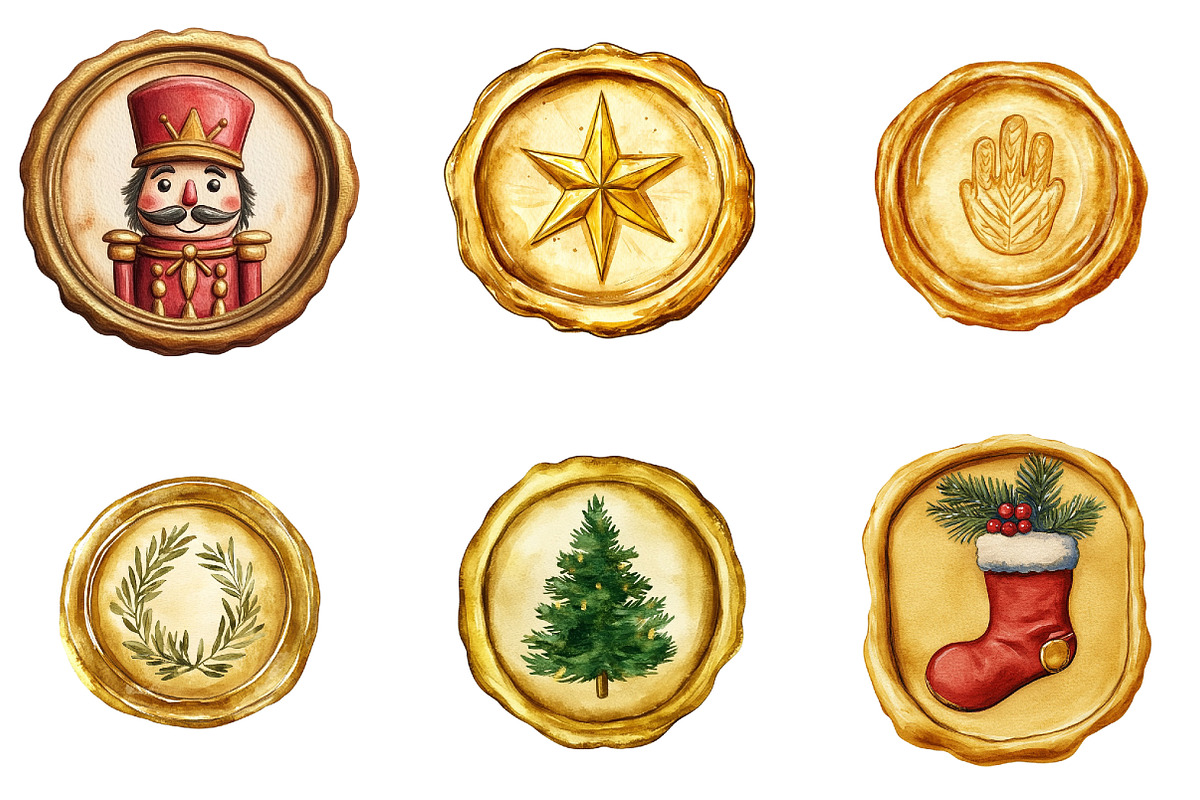 Christmas Golden Wax Seal Sublimatio, an Illustration by DreamArtGraphic (Photo 2 of 5)