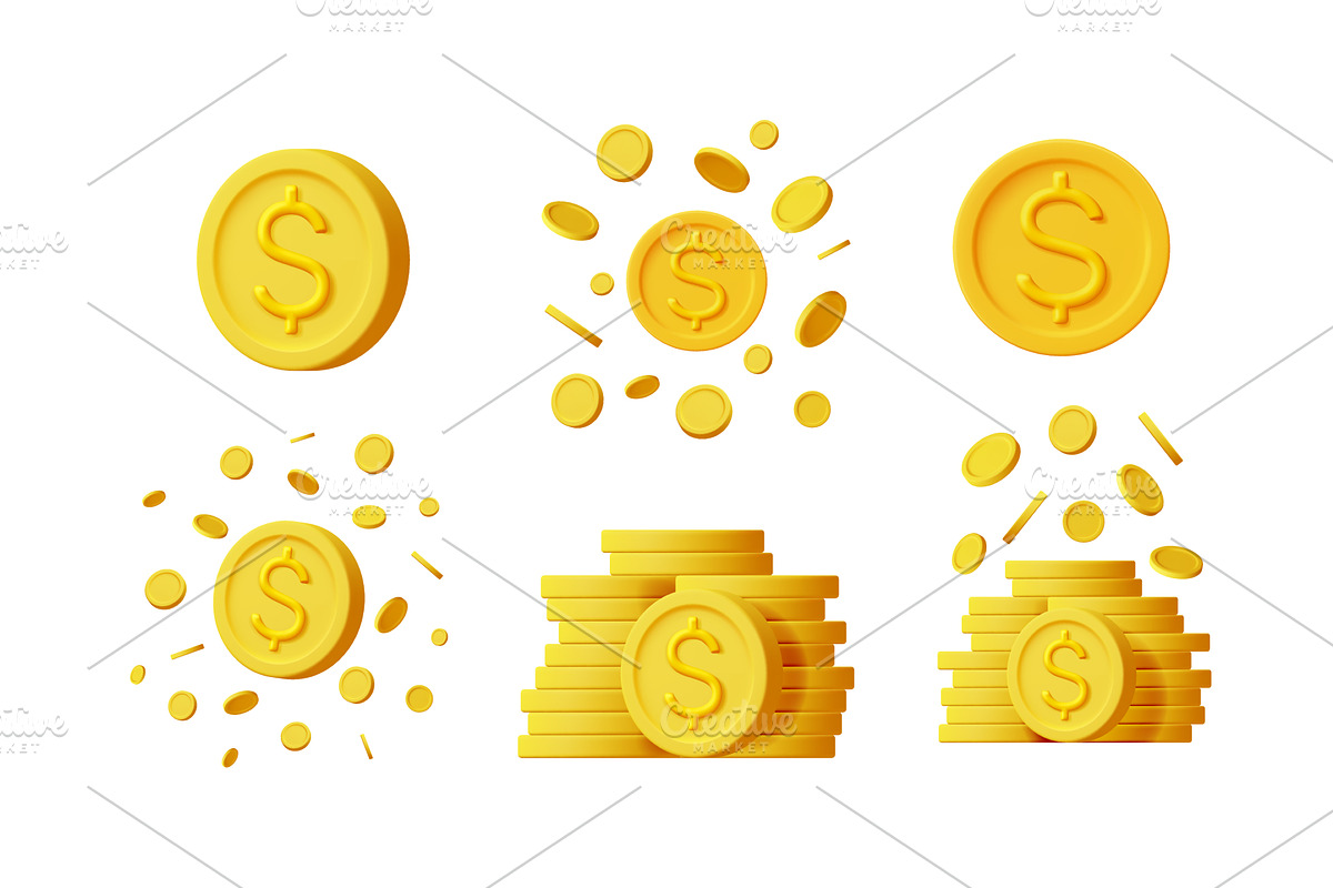 Golden dollar coin illustration with, a Finance Illustration by Abscent
