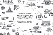 Washington DC Seamless Pattern Set, a Pattern Graphic by Hughes Studio (Thumbnail 1 of 9)