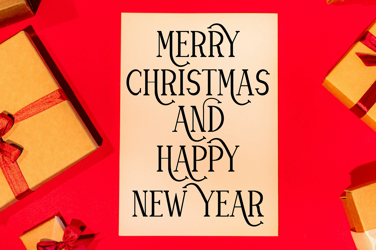 Merry Christmas, a Slab Serif Font by Mini_World (Photo 4 of 7)