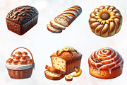 Bread Watercolor Cliparts, an Illustration by RobertsArt (Thumbnail 5 of 7)