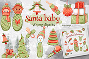 Baby Santa clipart, my 1st Christmas, an Illustration by Mrs.Swan_Design (Thumbnail 1 of 6)