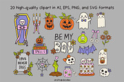 Spooky and Romantic Halloween Set, a Pattern Graphic by Drafts n Doodles (Thumbnail 2 of 12)