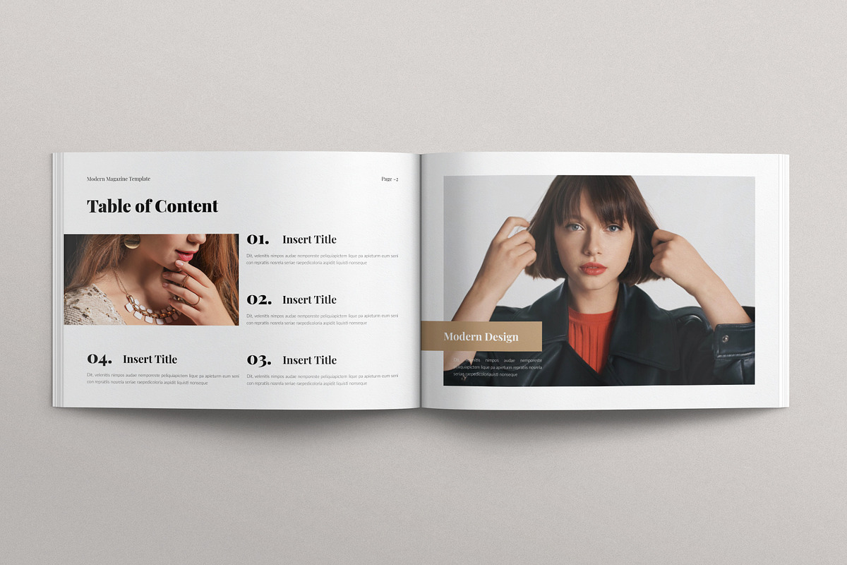 Modern Magazine Template Landscape, a Magazine Template by E-Type (Photo 2 of 7)