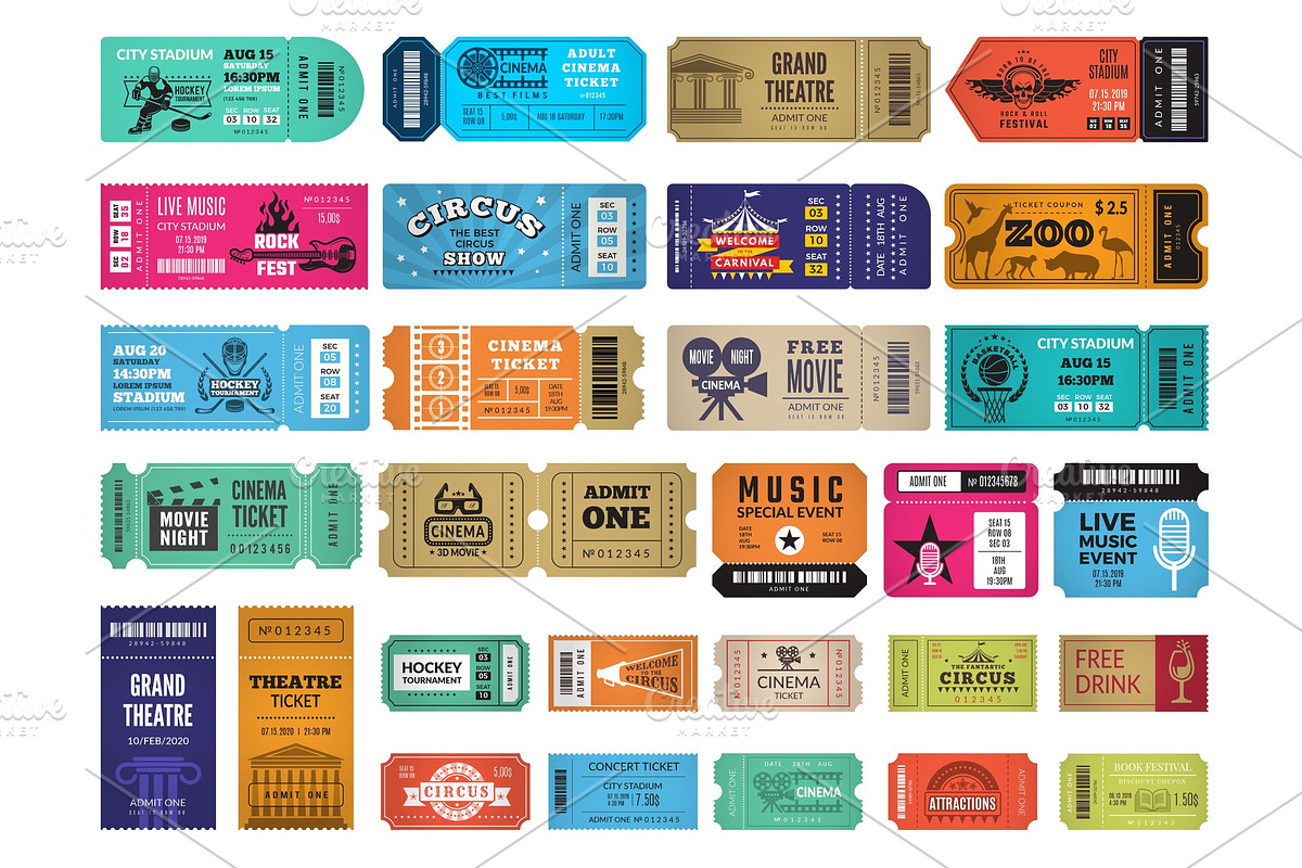 Event tickets. Circus cinema theatre, a Background Graphic by Onyx