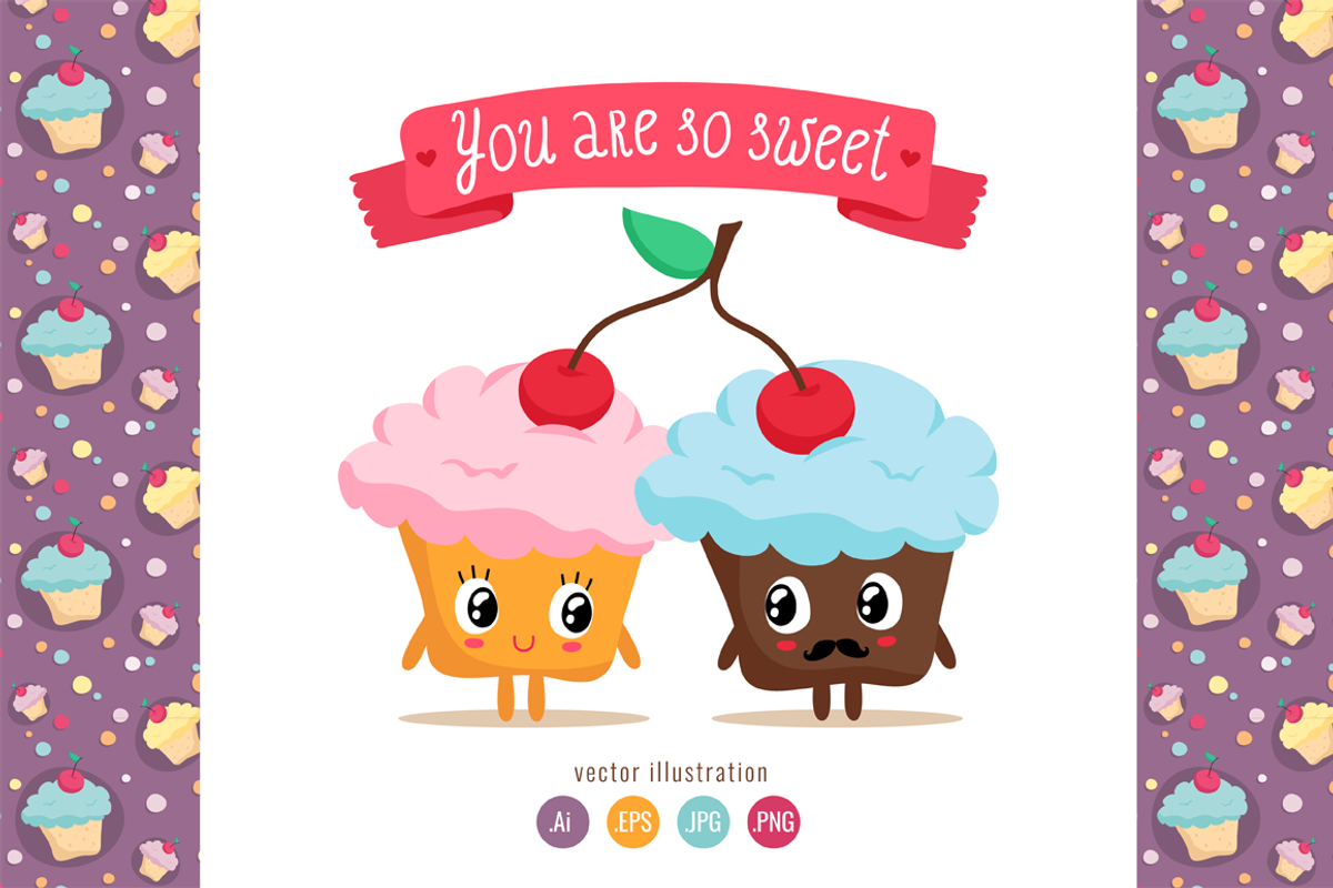 Sweet cupcakes, an Illustration by Zhe Vasylieva (Photo 1 of 4)