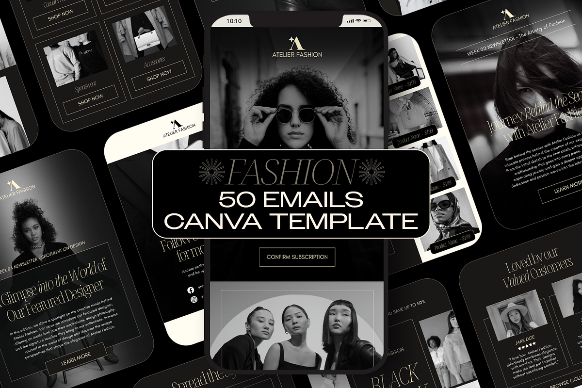 Fashion Emails | 50 Canva Templates, an Email Template by Creatif Foundry (Photo 1 of 9)