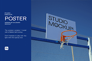 POSTER BASKET BALL MOCKUP, a Print Template by Le Studio Mockup (Thumbnail 1 of 9)