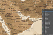 Physical Vintage World Map. Vector, an Education Illustration by PorcuPen Works (Thumbnail 4 of 6)