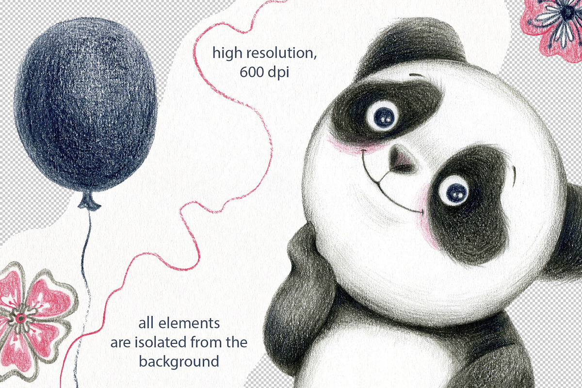 Funny Panda - color pencil clipart, an Animal Illustration by KatsiarynaKa (Photo 5 of 16)
