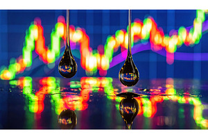 Macro view of oil drops reflecting, a Business Photo by Igor Tichonow
