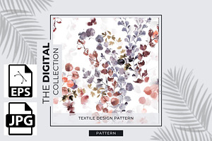 Winter Watercolor Floral pattern.