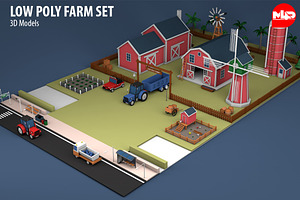 Low Poly Farm Set, an Architecture 3D Model by multimedia4ds