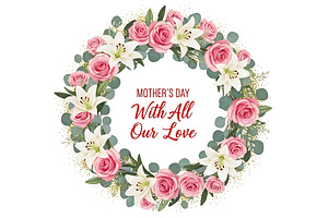 Beautiful floral wreath with pink, a Holiday Photo by Artonix