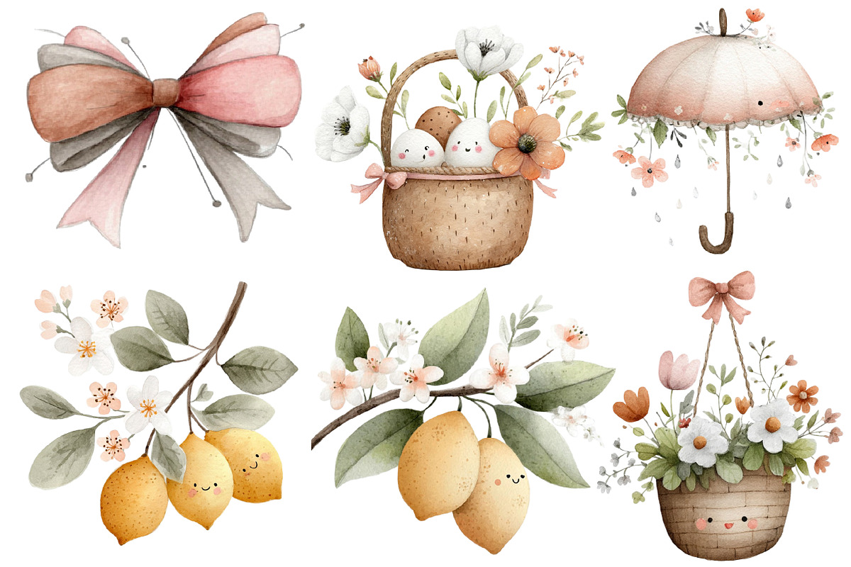 Spring Bloom Watercolor Clipart, an Illustration by Designworld (Photo 3 of 6)