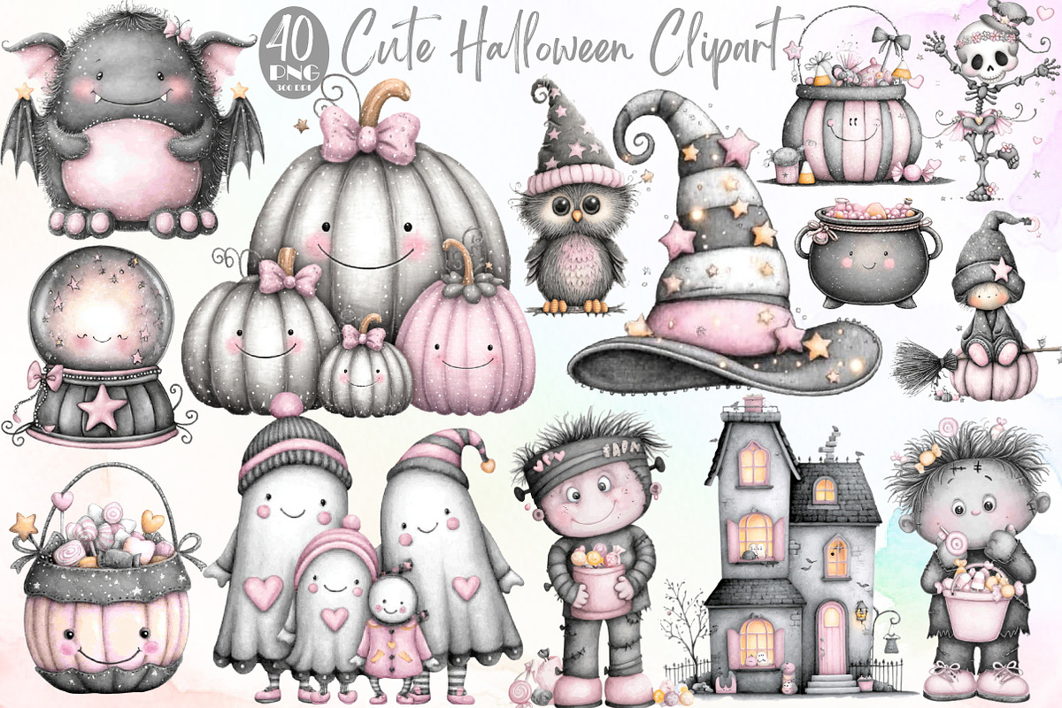 Cute Halloween Clipart, an Illustration by Sublimation Artist (Photo 1 of 6)