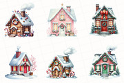 Watercolor Christmas House Clipart, an Illustration by OK Design (Thumbnail 3 of 5)
