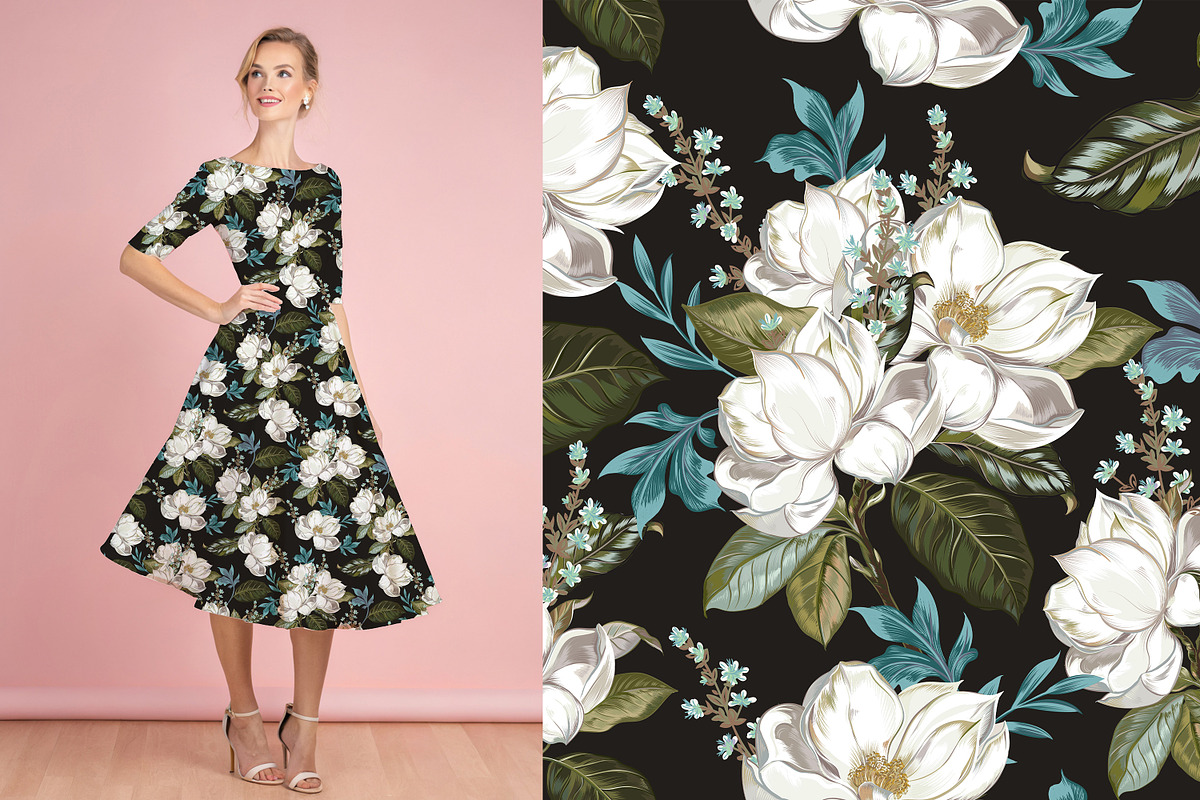 Lemons and Magnolia vector set, an Object Illustration by FleurArt (Photo 4 of 11)