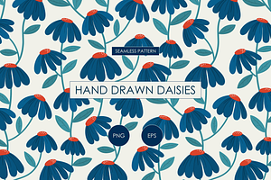 Climbing Daisies Seamless Pattern