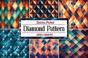 Diamond | Geometric Digital Paper, a Pattern Graphic by Printable Treasure (Thumbnail 1 of 3)
