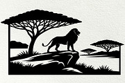 Safari Scenes Silhouette Graphics, an Animal Illustration by DENIDigitalArtSudio (Thumbnail 4 of 5)