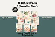Boho Botanical Affirmation Cards, a Card Template by Digital Art Mahdiseño (Thumbnail 1 of 13)