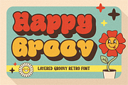 Happy Groov Layered Retro Font, a Font by PutraCetol Studio (Thumbnail 1 of 5)