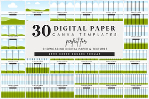 Square Canva Paper Mockup Set, a Presentation Template by illuztrate
