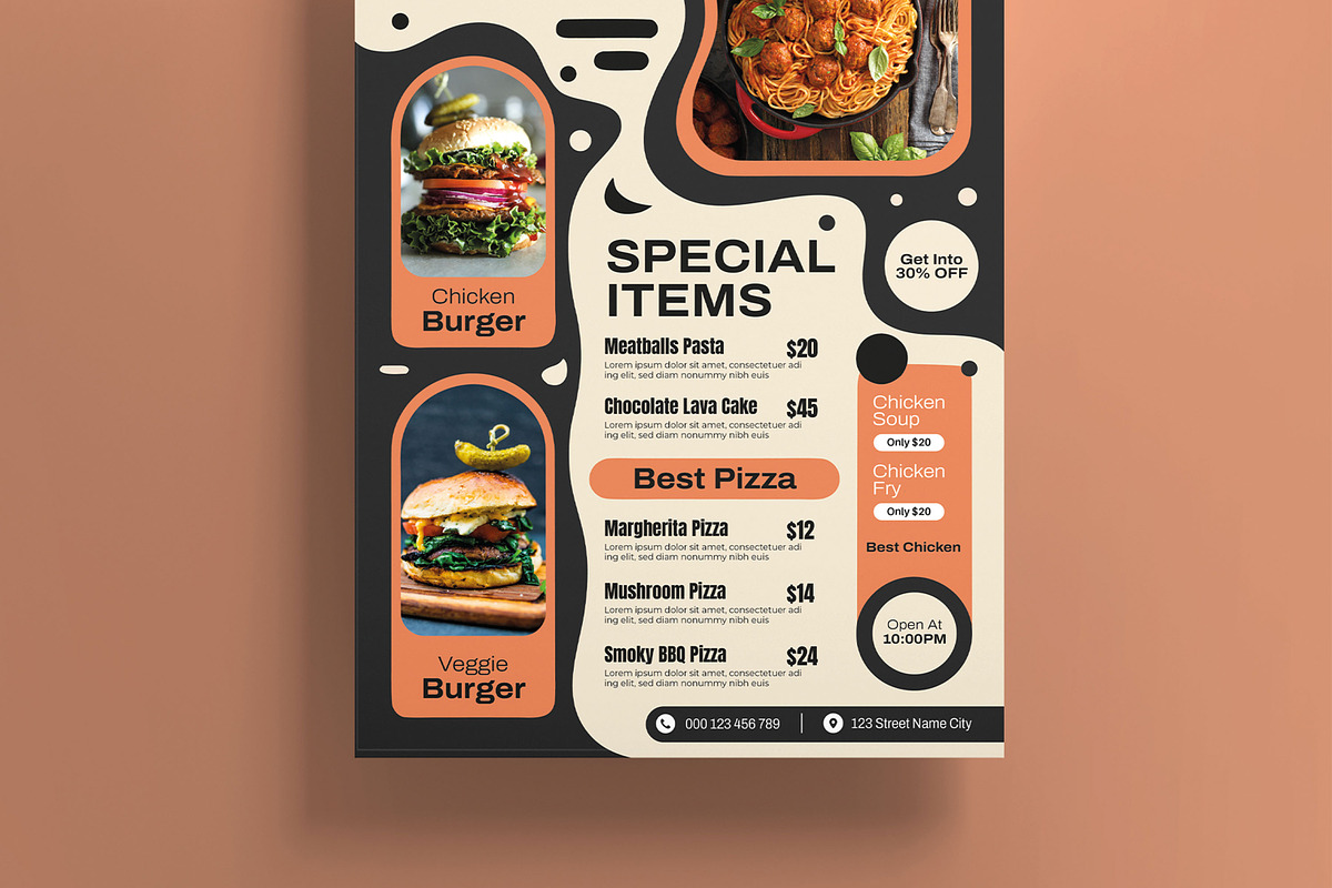 Food Menu Template, a Flyer Template by MightyDesign (Photo 3 of 8)