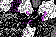 Wild cats line art, an Animal Illustration by OlgaSoi007 (Thumbnail 1 of 8)