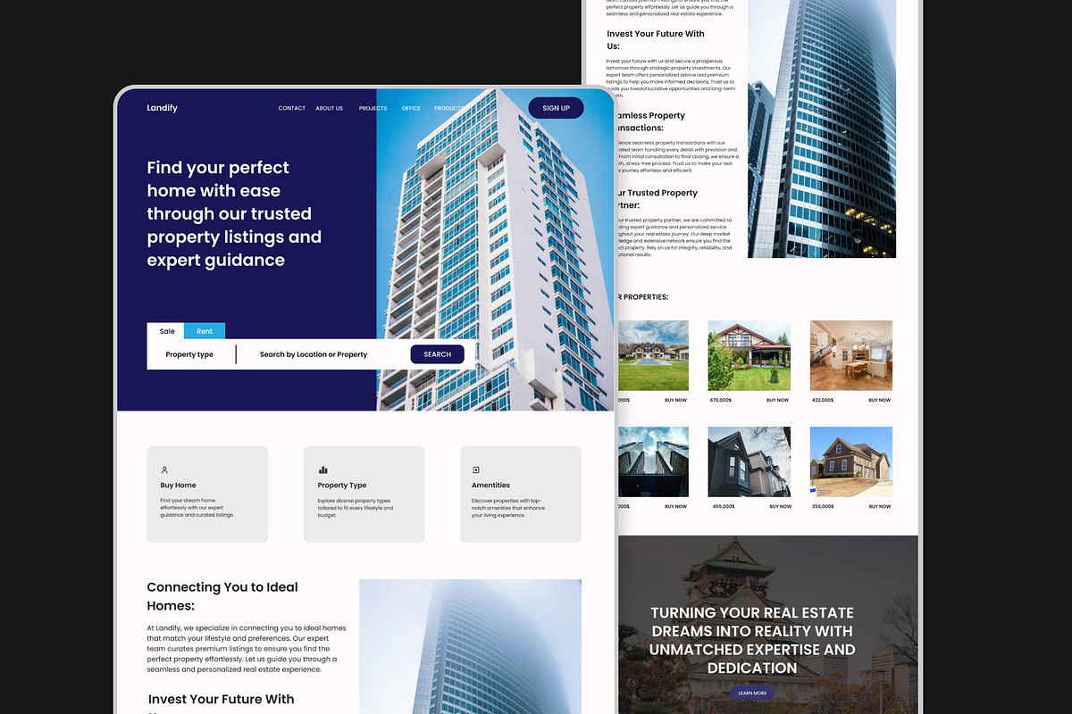 Property Website Landing Page, an UI Kit Template by Hammad Arif