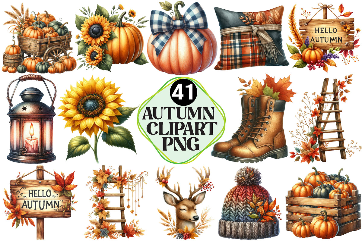 Autumn Clipart Collection, an Illustration by Pixels.Craft (Photo 1 of 7)