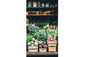Fresh organic vegetables displayed, a Food & Drink Photo by Lermont51