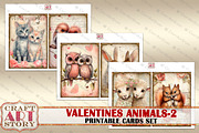 Valentines animals cards set-2, an Animal Illustration by CraftArtStory (Thumbnail 2 of 7)