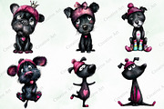 Whimsical Valentine Black Dog Bundle, an Illustration by Creative Art (Thumbnail 6 of 9)