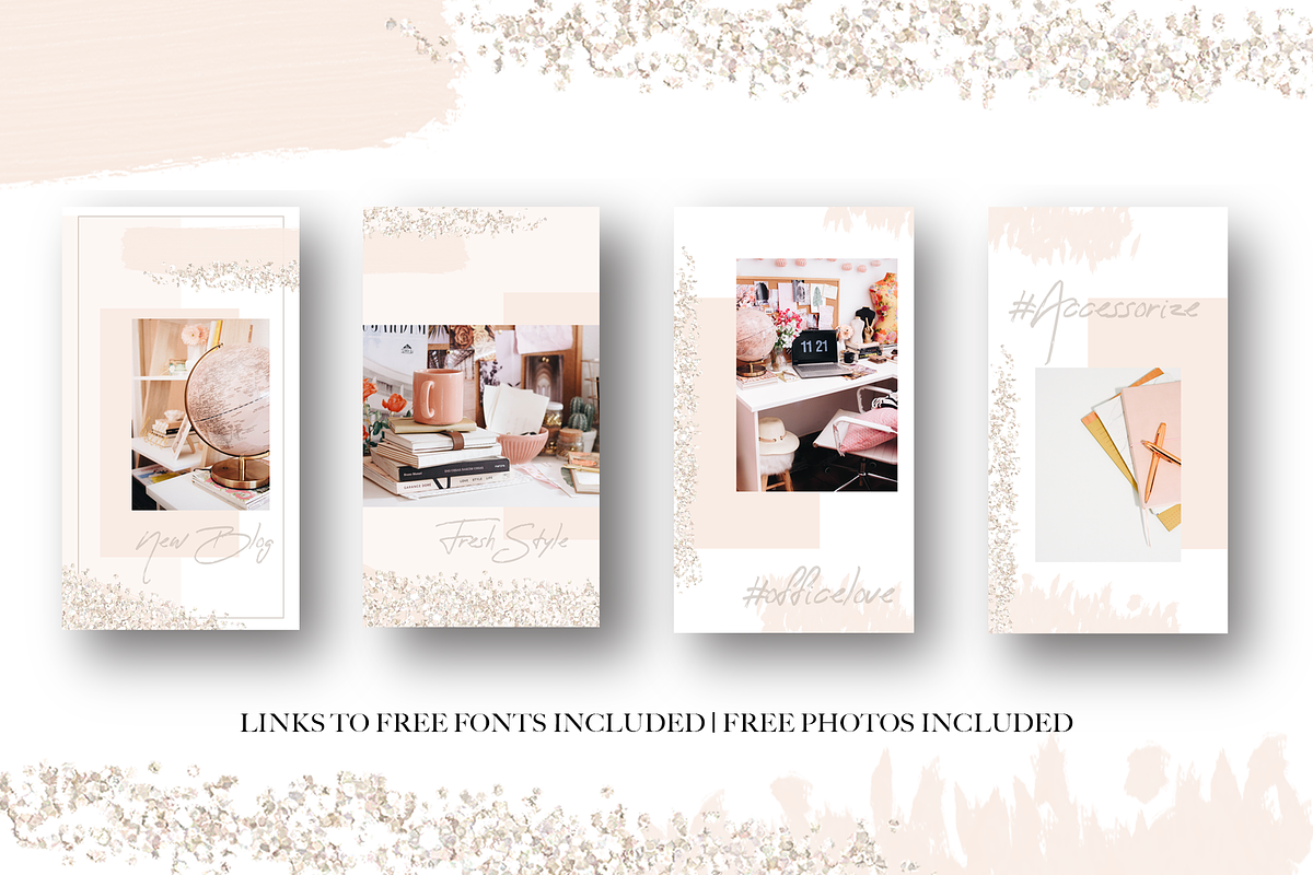 Instagram Stories |WarmPeachGlitter, a Social Media Template by TheLegacyBrandingCo (Photo 2 of 5)