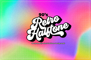 90s Retro Halftone Backgrounds