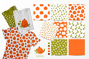 Happy pumpkins. Clipart and patterns, an Illustration by Baranovska (Thumbnail 3 of 7)