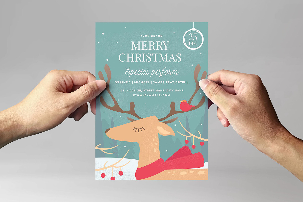 Merry Christmas Greetings Cards, a Card Template by BrandPacks (Photo 2 of 5)