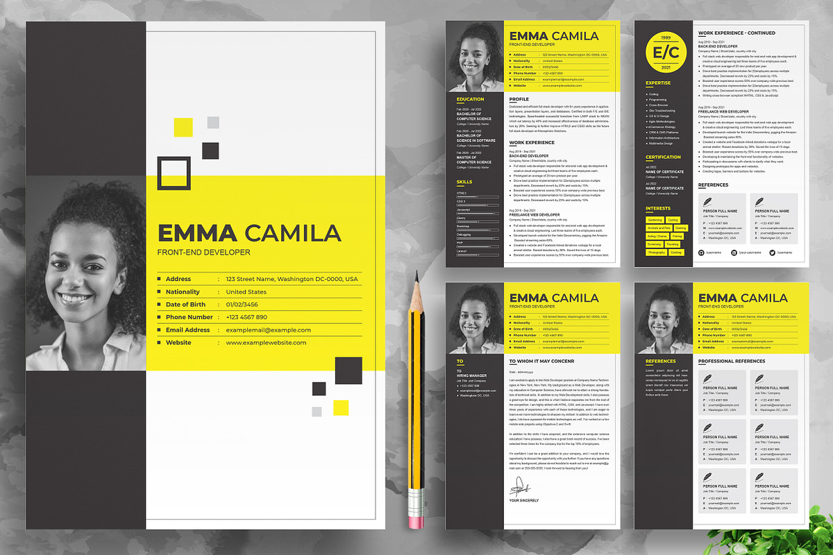 Front-End Developer Resume Layout