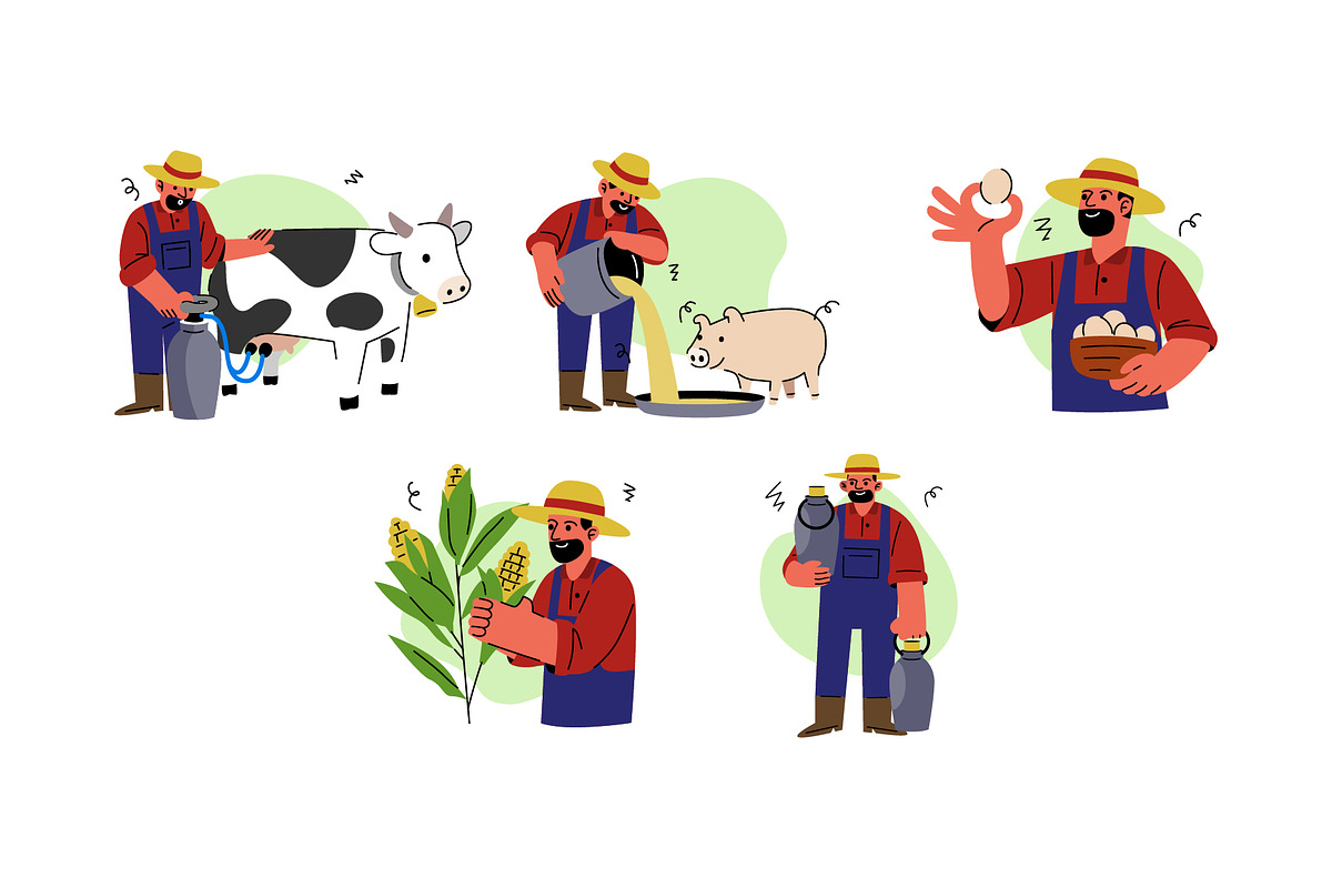 Character Farm Style Vol 2 – Farmer, an Object Graphic by SLAB! Design (Photo 2 of 3)