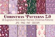 Sugarplum Christmas Patterns, a Pattern Graphic by The Audacious Brush (Thumbnail 1 of 7)