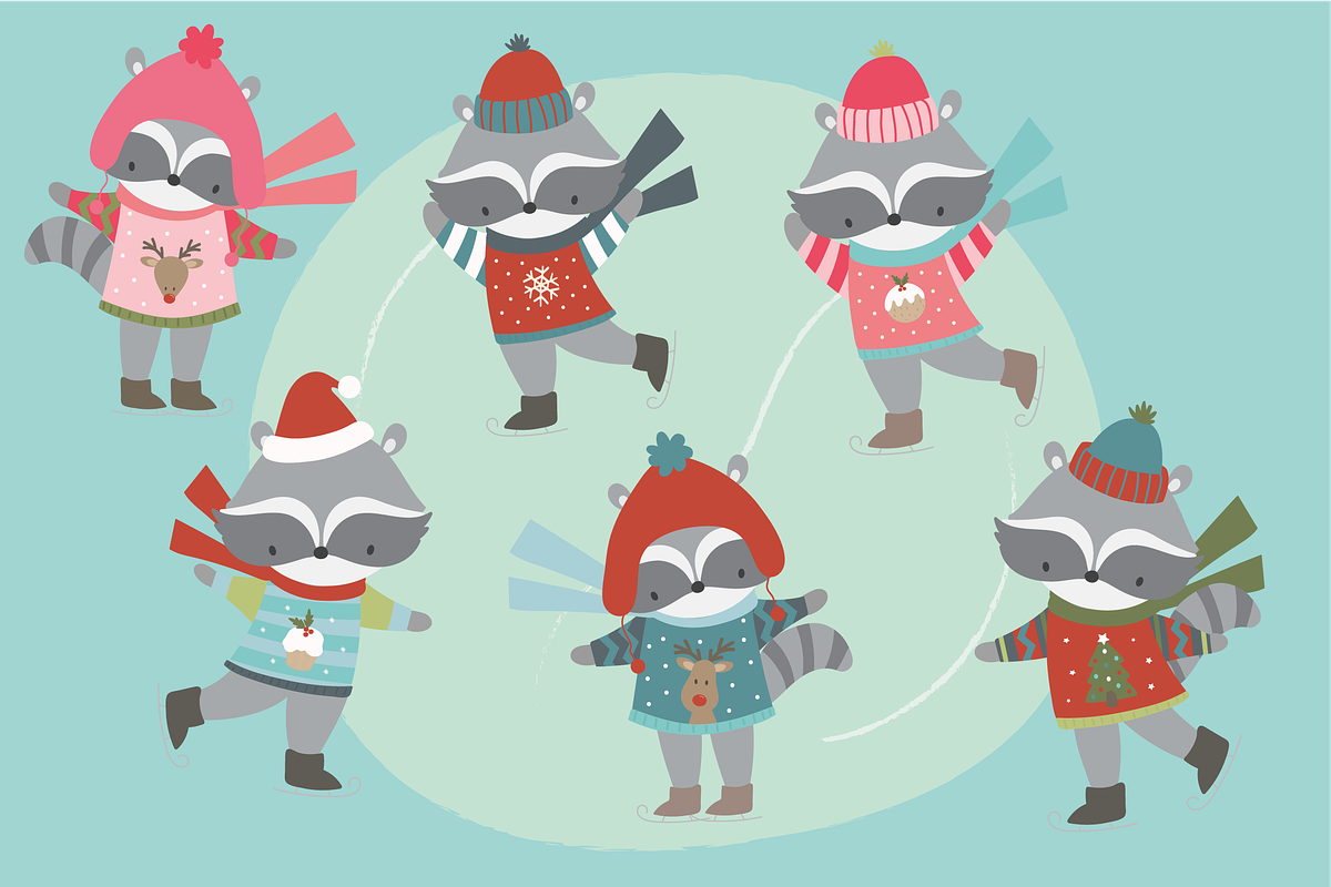 Holiday Racoons, an Animal Illustration by Poppymoondesign (Photo 2 of 3)